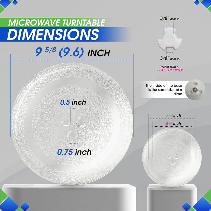Bagean Small Microwave Plate Replacement 9.6 Inch Fits Microwave Glass Turntable From Many Brands - Perfect Fit Oven Microwave Plates Cooking Tray Replaces the Microwave Turntable Plate Round Dish 9 5/8” - Image 3